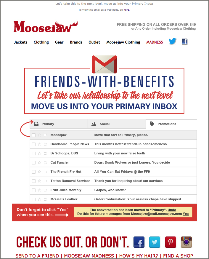 Image result for moosejaw email move to primary