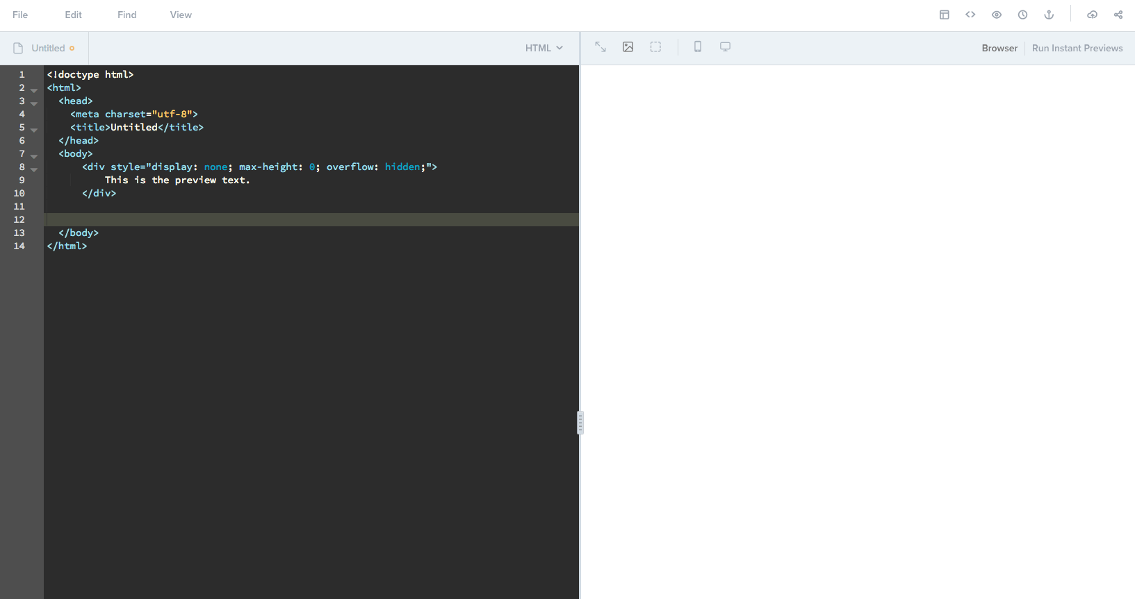 Partial expansion in the email builder.