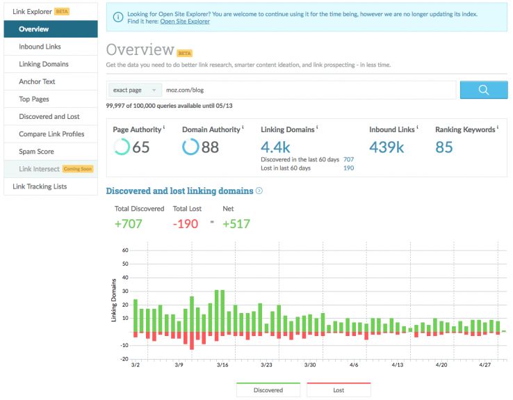 Faster, Fresher, Better: Announcing Link Explorer, Moz’s New Link Building Tool