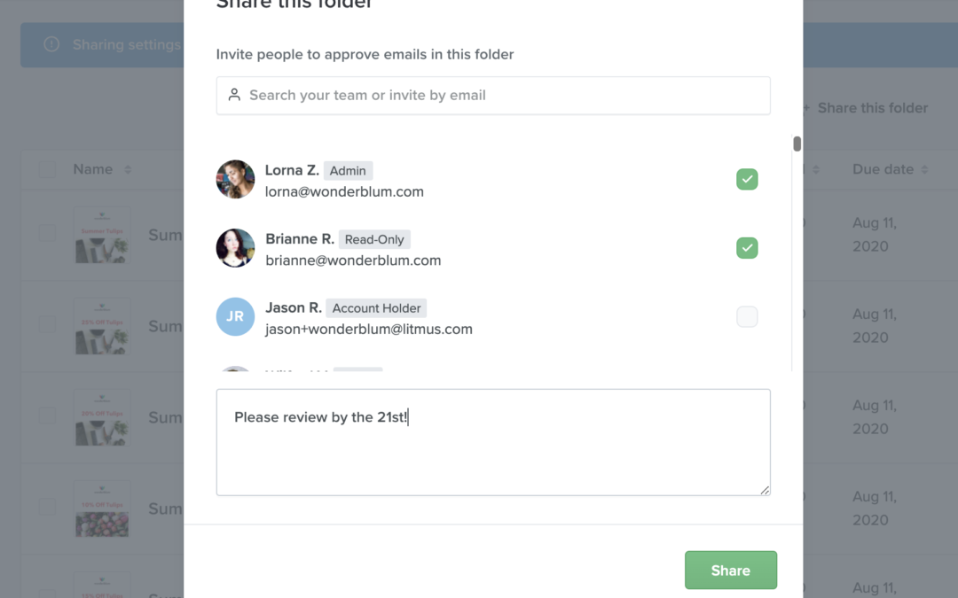 Make Email Collaboration Easier and Faster with Folder Sharing in Litmus
