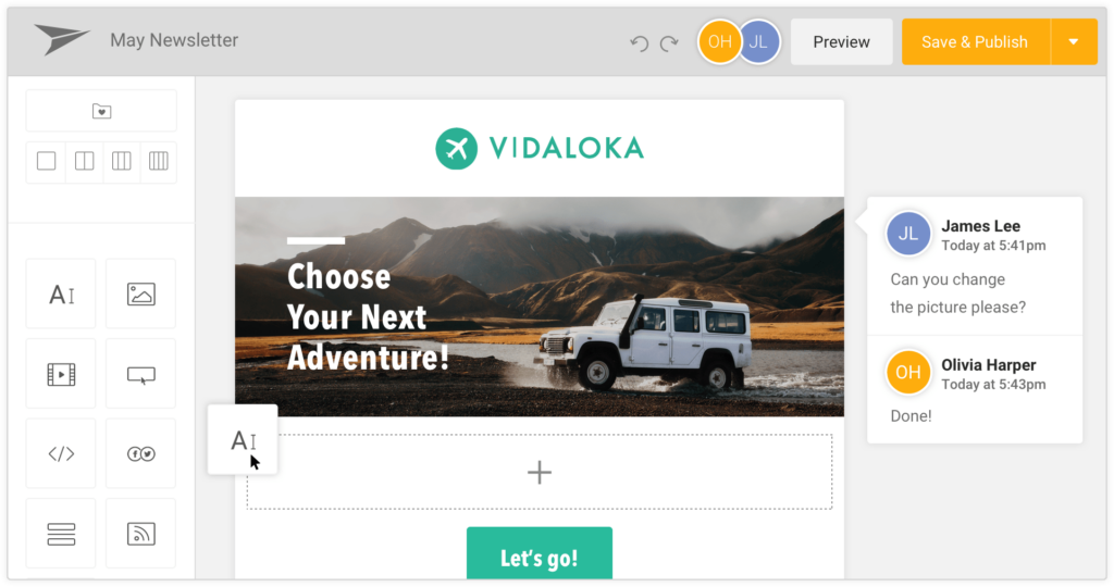 Mailjet email editor