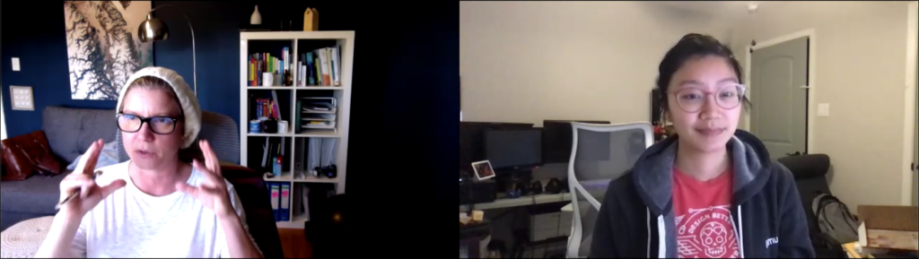 Magan Le interviewing Annett Forcier