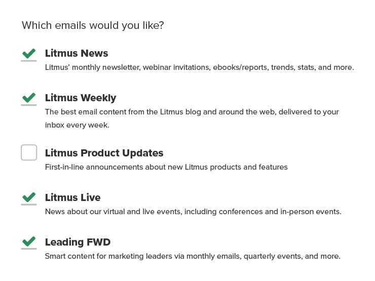 Litmus Email Preferences
