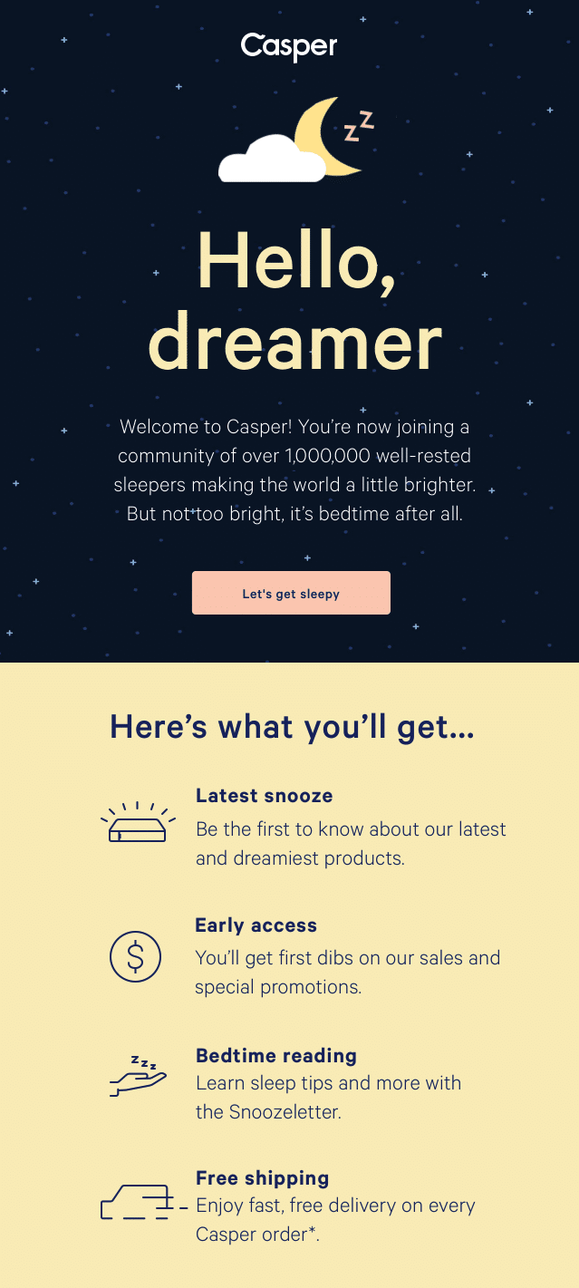 Welcome Email Casper