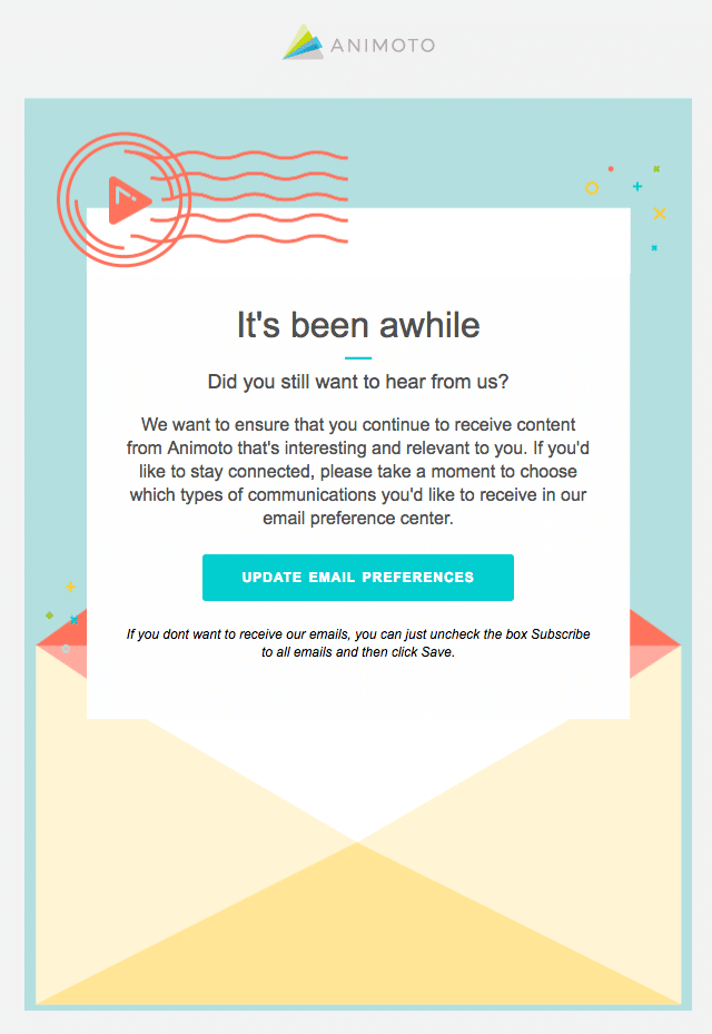 Animoto Rengagement Email
