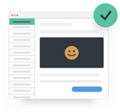 email inbox with happy face and checkmark