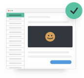 graphic of email with a green checkmark and smiley face