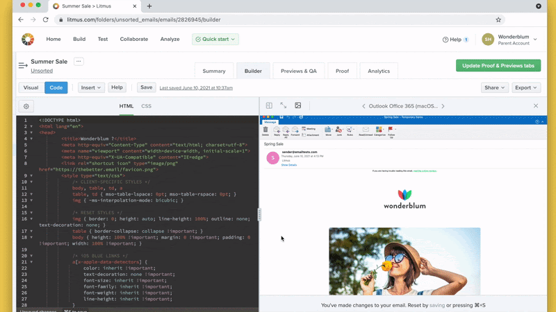 View processed HTML in Litmus Builder